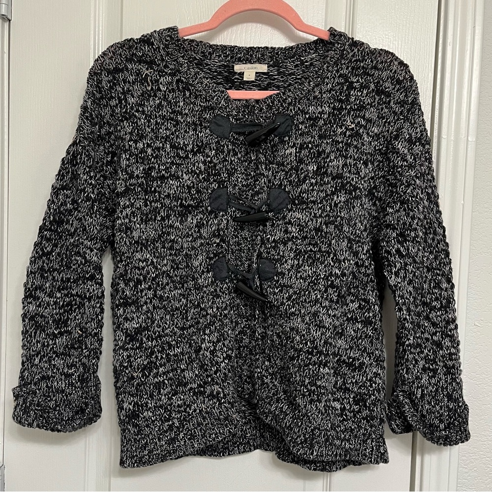 Women's Black and Gray button up Sweater
